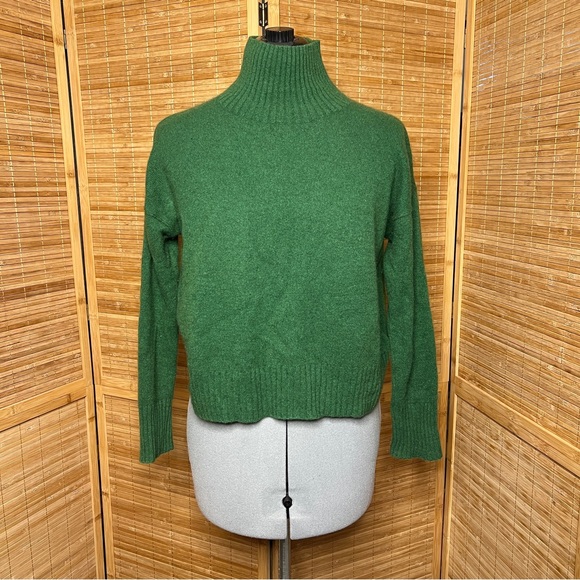 Free People Forest Green Cashmere Turtleneck Sweater - Picture 2 of 12